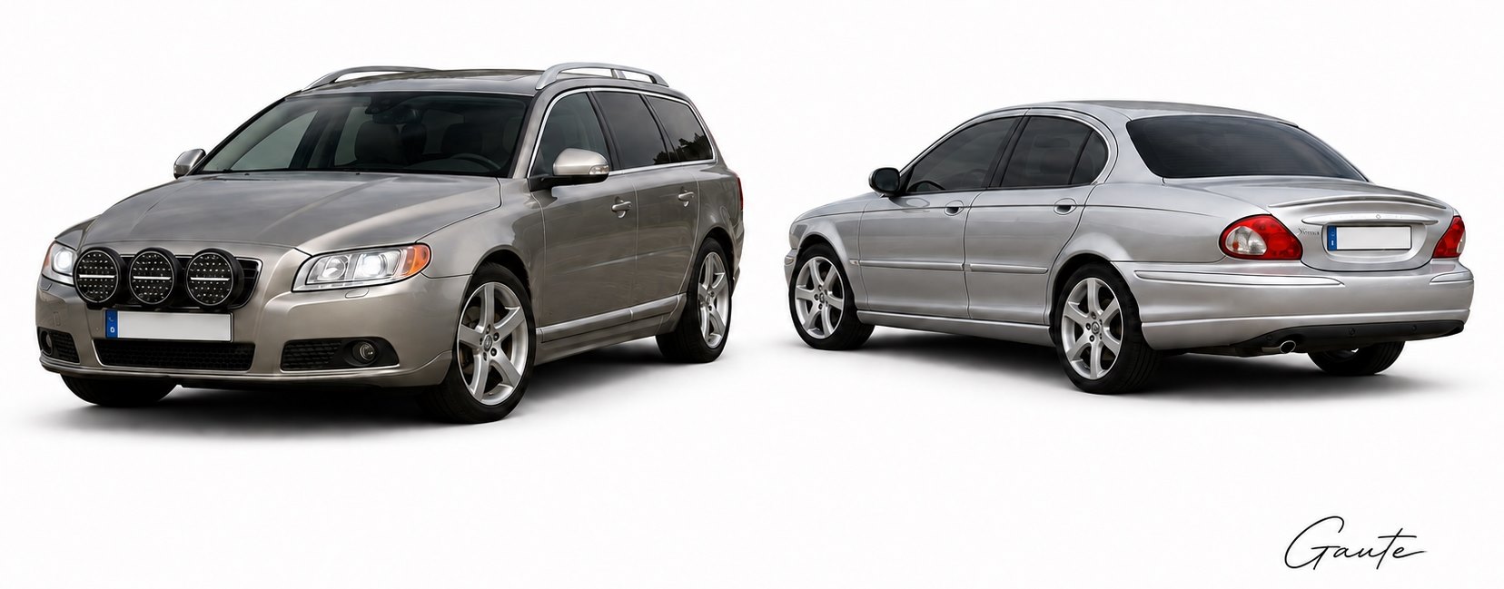 Volvo V70 y Jaguar X-Type con l&aacute;mina solar Soyafilm &ndash; coches de cliente de Gaute Larsen